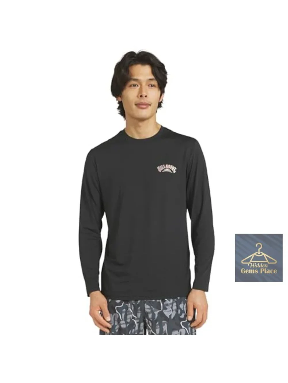 UPF 50 Long Sleeve Rash Guard Shirt for Men, 4-Way Stretch Polyester Spandex